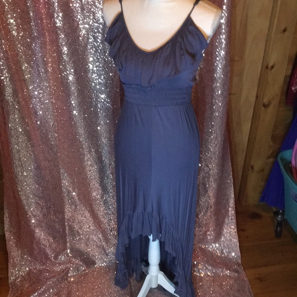 EXPRESS Grape High-Low Ruffle Maxi Dress S - Picture 7 of 9